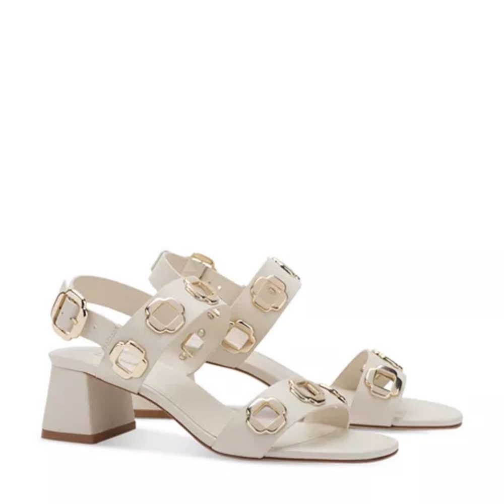 LARROUDE NWOT Women's Milan Hardware Strappy block Heel Sandals sz 5.5